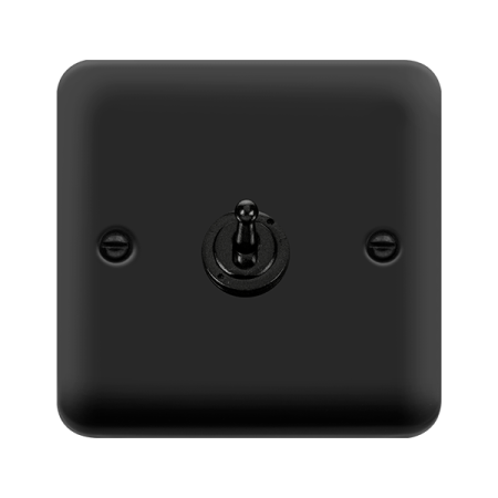 Click Deco Plus Matt Black 1 Gang 2 Way Toggle Switch DPMB421