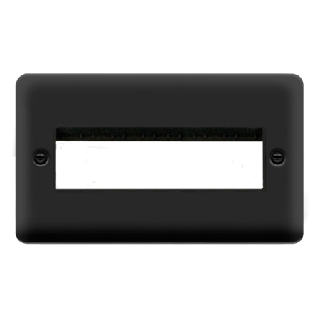 Click Deco Plus Matt Black Double Plate 6 Gang Aperture DPMB426BK