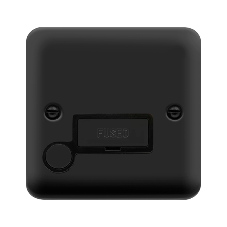 Click Deco Plus Matt Black Unswitched Fused Spur with Flex Outlet DPMB550BK