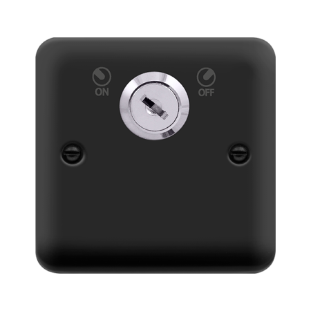 Click Deco Plus Matt Black 20A Double Pole Key Lockable Switch DPMB660