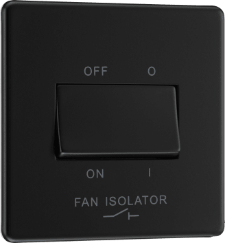 BG Nexus Screwless Matt Black Triple Pole Fan Isolator Switch | FFB15