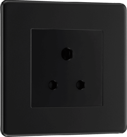 BG Nexus Screwless Matt Black Single Round Pin Unswitched 5A Socket | FFB29B