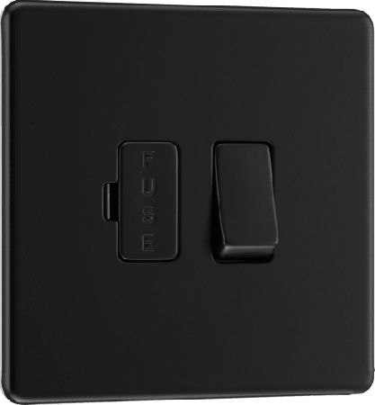 BG Nexus Screwless Matt Black Switched 13A Fused Connection Unit | FFB50