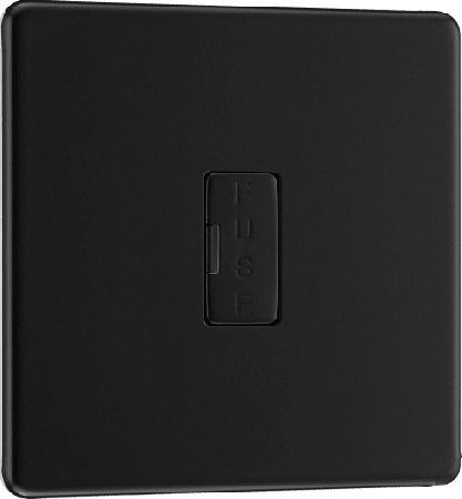 BG Nexus Screwless Matt Black Unswitched 13A Fused Spur | FFB54