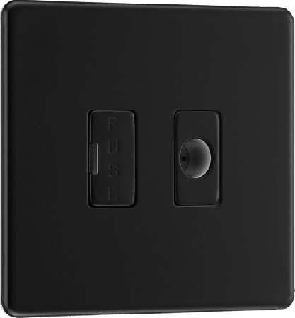 BG Nexus Screwless Matt Black Unswitched 13A Fused Spur & Flex Outlet | FFB55