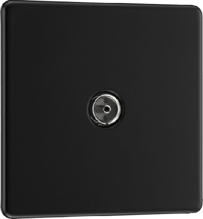 BG Nexus Screwless Matt Black Single Co-Axial Aerial Socket | FFB60