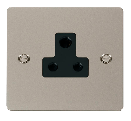 Click Define Pearl Nickel 5A Single Round Pin Socket FPPN038BK