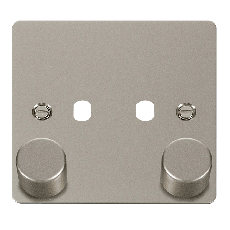 Click Define Pearl Nickel 2 Gang Empty Dimmer Plate FPPN152PL