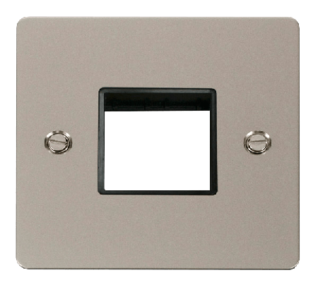Click Define Pearl Nickel Single Plate 2 Gang Aperture FPPN402BK