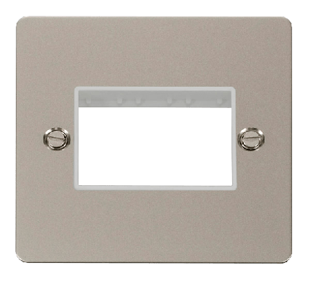 Click Define Pearl Nickel Single Plate 3 Gang Aperture FPPN403WH