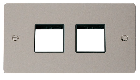 Click Define Pearl Nickel Double Plate 4 Gang Aperture FPPN404BK