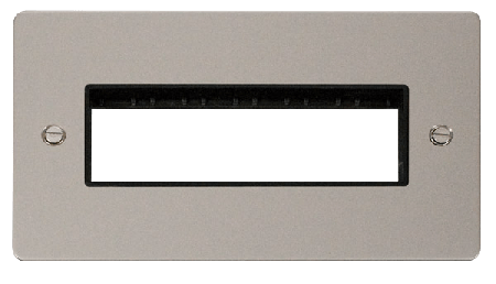 Click Define Pearl Nickel Double Plate 6 Gang Aperture FPPN426BK