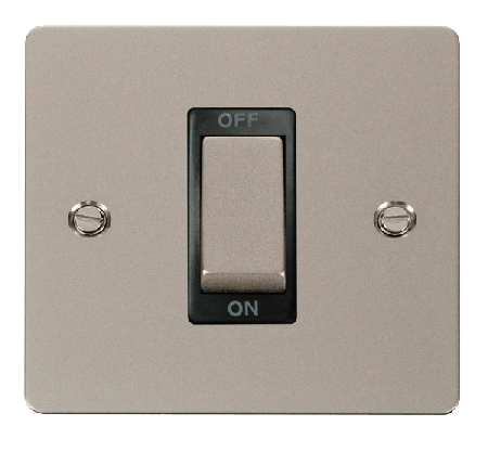 Click Define Pearl Nickel 1G 45A Double Pole Switch FPPN500BK