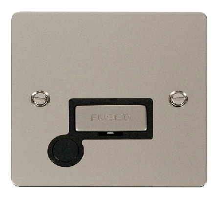 Click Define Pearl Nickel Unswitched Fused Spur with Flex Outlet FPPN550BK
