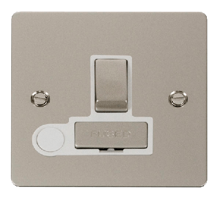 Click Define Pearl Nickel Switched Fused Spur with Flex Outlet FPPN551WH