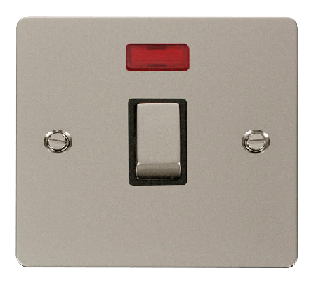 Click Define Pearl Nickel 20A Double Pole Switch with Neon FPPN723BK