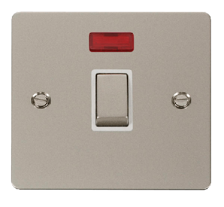 Click Define Pearl Nickel 20A Double Pole Switch with Neon FPPN723WH