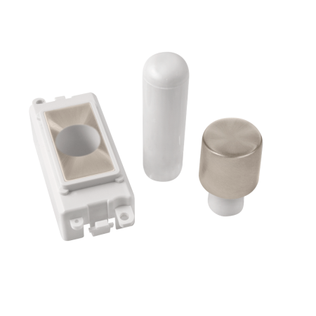 Click Grid Pro GM050PWBS 1 Module Dimmer Mounting Kit White - Brushed Stainless