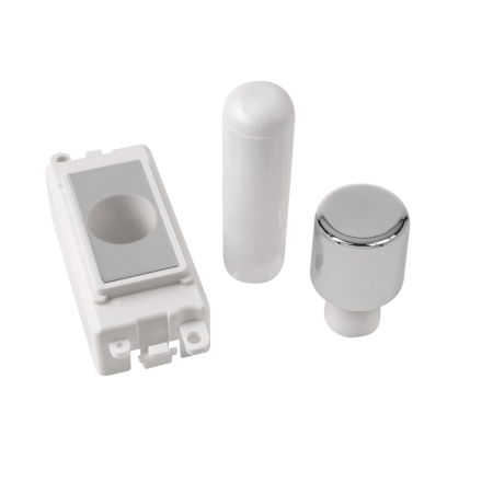 Click Grid Pro GM050PWCH 1 Module Dimmer Mounting Kit White - Polished Chrome