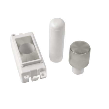 Click Grid Pro GM050PWSC 1 Module Dimmer Mounting Kit White - Satin Chrome