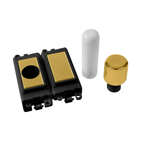 Click Grid Pro GM150BKBR 2 Module Dimmer Mounting Kit Black - Polished Brass