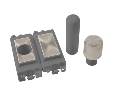 Click Grid Pro Gm150gybs?2?module Dimmer Mounting Kit Grey - Brushed Steel