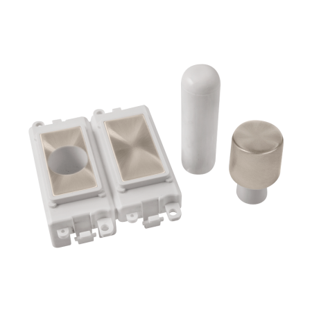 Click Grid Pro GM150PWBS 2 Module Dimmer Mounting Kit White - Brushed Stainless