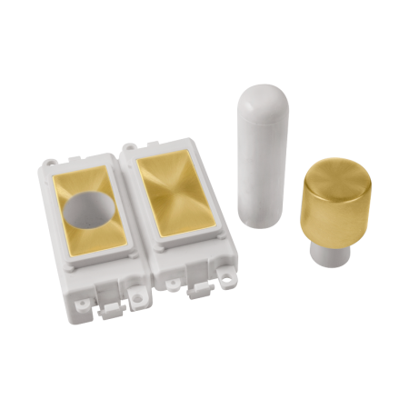 Click Grid Pro GM150PWSB 2 Module Dimmer Mounting Kit White - Satin Brass