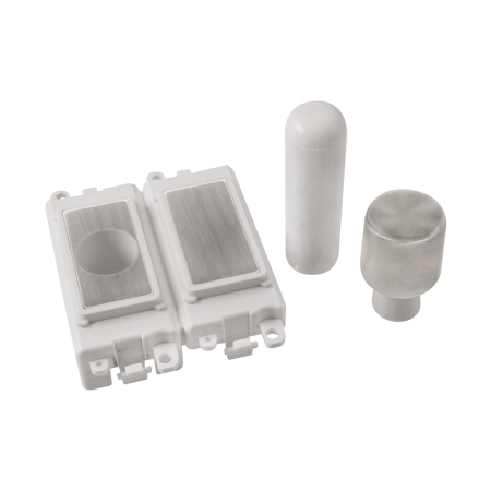Click Grid Pro GM150PWSS 2 Module Dimmer Mounting Kit White - Stainless Steel