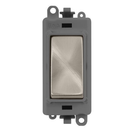 Click Grid Pro GM2001GYBS 1 Way Switch Module Grey Brushed Steel