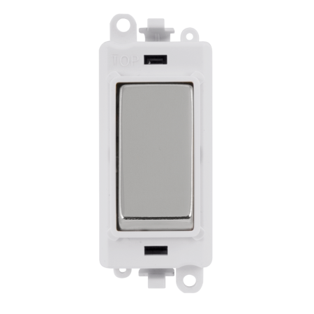 Click Grid Pro GM2002PWCH 2 Way Switch Module White Polished Chrome