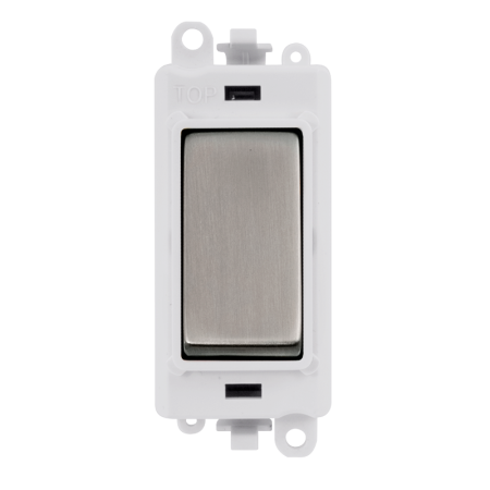 Click Grid Pro GM2002PWSS 2 Way Switch Module White Stainless Steel