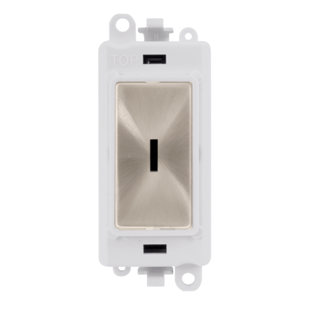 Click Grid Pro GM2003PWBS 2 Way Keyswitch Module White Brushed Stainless