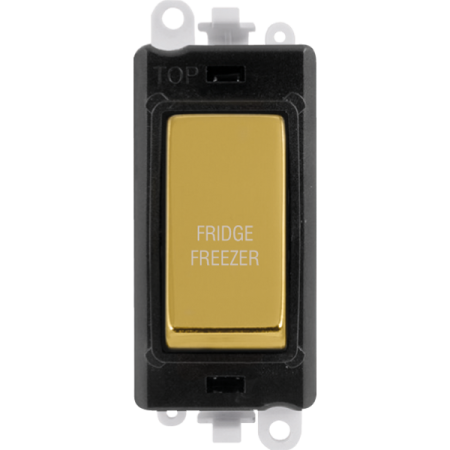 Click Grid Pro GM2018BKBR-FF Double Pole Switch Module Black Polished Brass Fridge Freezer