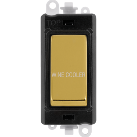 Click Grid Pro GM2018BKBR-WC Double Pole Switch Module Black Polished Brass Wine Cooler