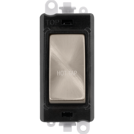 Click Grid Pro GM2018BKBS-HT Double Pole Switch Module Black Brushed Stainless Hot Tap