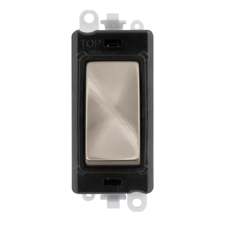 Click Grid Pro GM2018BKBS Double Pole Switch Module Black Brushed Stainless