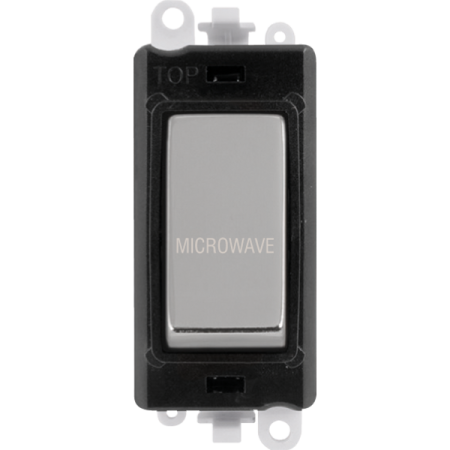 Click Grid Pro GM2018BKCH-MW Double Pole Switch Module Black Polished Chrome Microwave