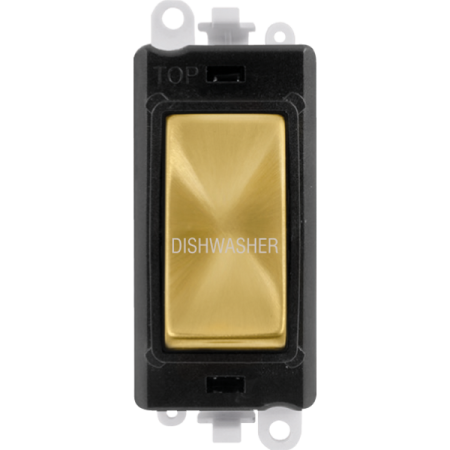 Click Grid Pro GM2018BKSB-DW Double Pole Switch Module Black Satin Brass Dishwasher