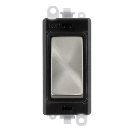 Click Grid Pro GM2018BKSC Double Pole Switch Module Black Satin Chrome