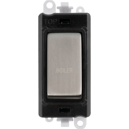 Click Grid Pro GM2018BKSS-BL Double Pole Switch Module Black Stainless Steel Boiler