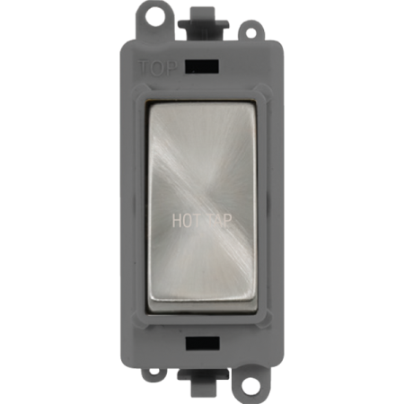 Click Grid Pro GM2018GYSC-HT Double Pole Switch Module Grey Satin Chrome Hot Tap