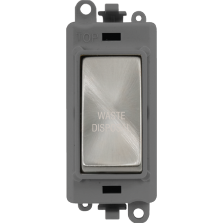 Click Grid Pro GM2018GYSC-WD Double Pole Switch Module Grey Satin Chrome Waste Disposal