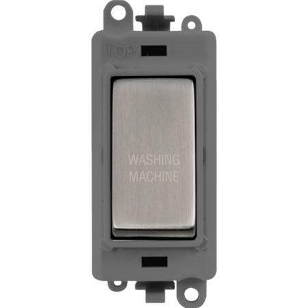 Click Grid Pro GM2018GYSS-WM Double Pole Switch Module Grey Stainless Steel Washing Machine