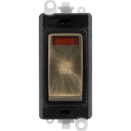 Click GridPro GM2018NBKAB-OV 20AX Double Pole Switch with Neon Module printed