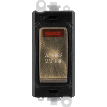 Click Grid Pro GM2018NBKAB Double Pole Switch Module with Neon Black Antique Brass