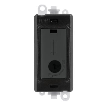 Click Gridpro 13A Fused Lockable Module Matt Black | GM2047-LBKMB