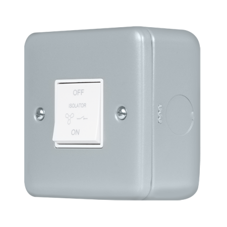 Click Metal Clad Pro Grey 10A 3 Pole Fan Isolation Plate Switch MCP020