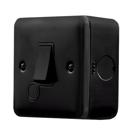 Click Metal Clad Pro Matt Black 20A Double Pole Plate Switch With Optional Flex Outlet MCP022BK