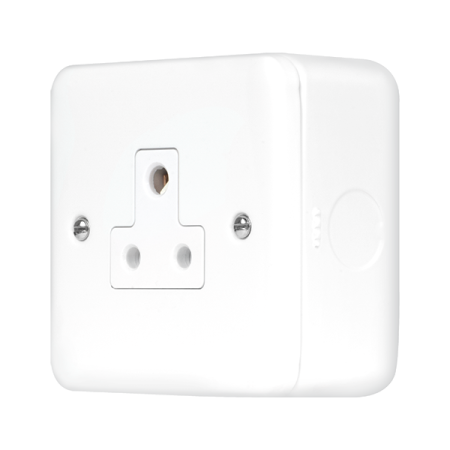 Click Metal Clad Pro Polar White 5A Round Pin Socket Outlet MCP038PW